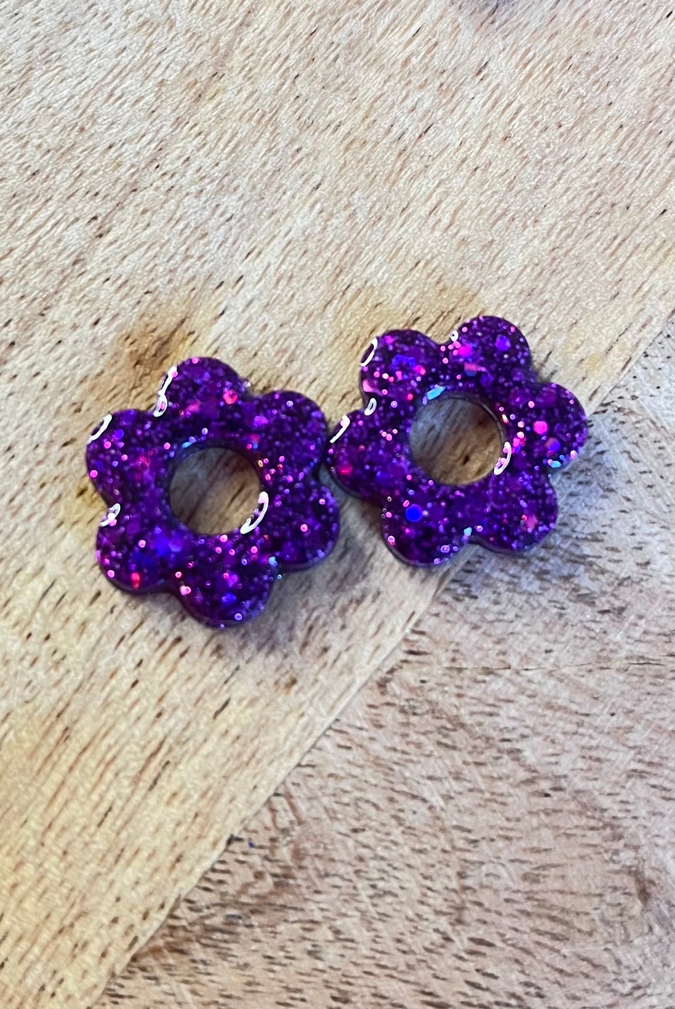 Pampilles " LOTUS " violet paillettes