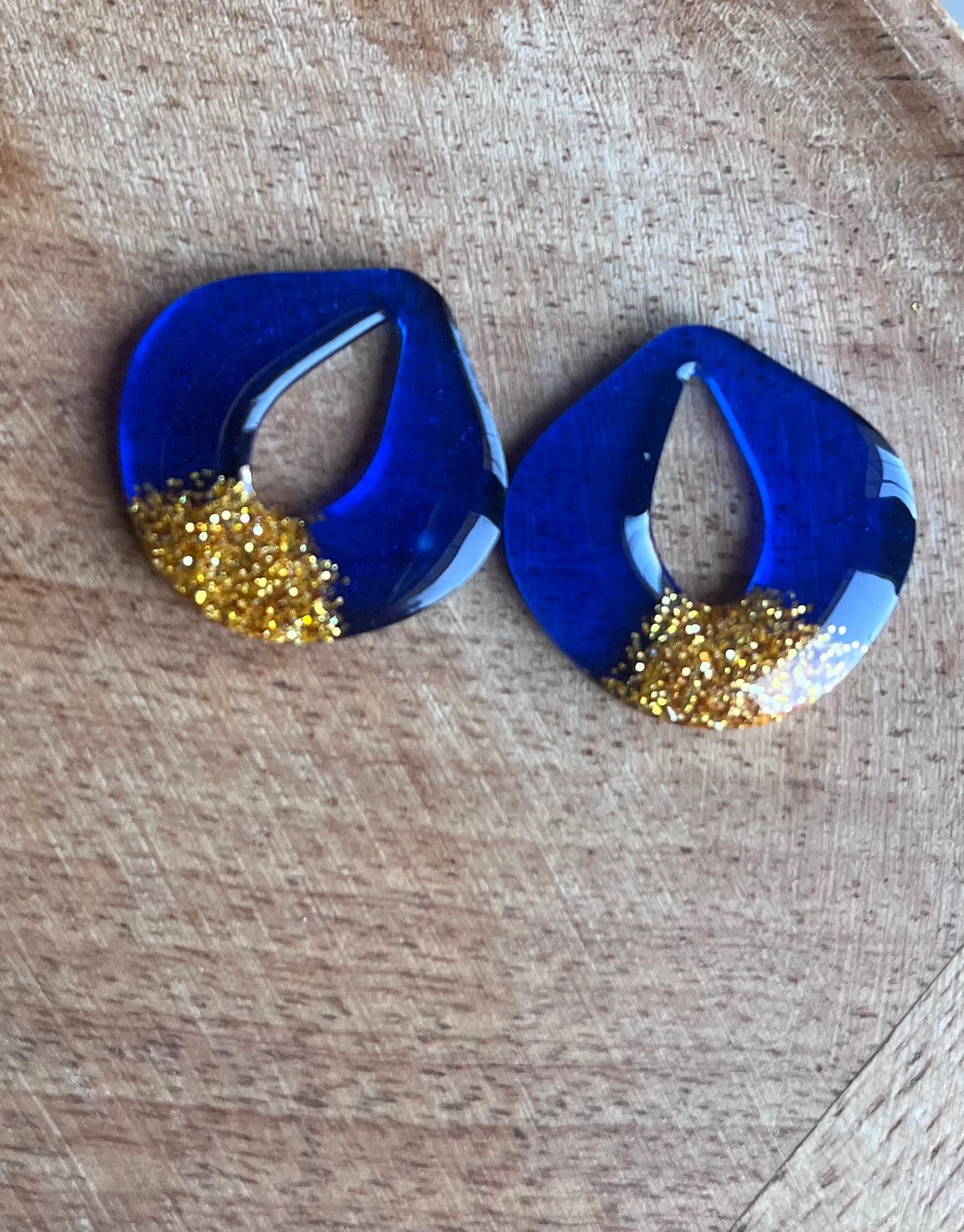 Pampilles " MAYA " bleu saphir et paillettes