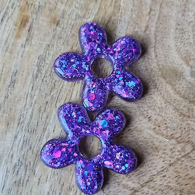Pampilles " FLORA " violet paillettes