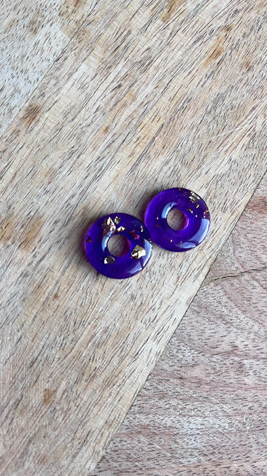Pampilles " DONUTS " violet et or