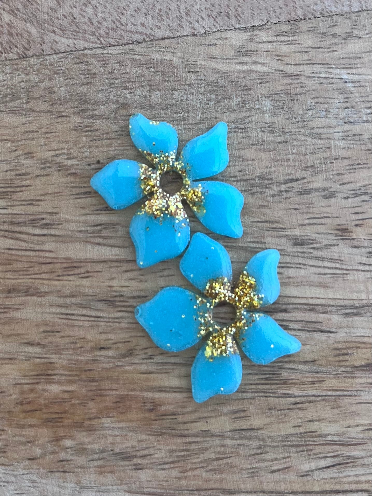 Pampilles " BALMA " turquoise et paillettes