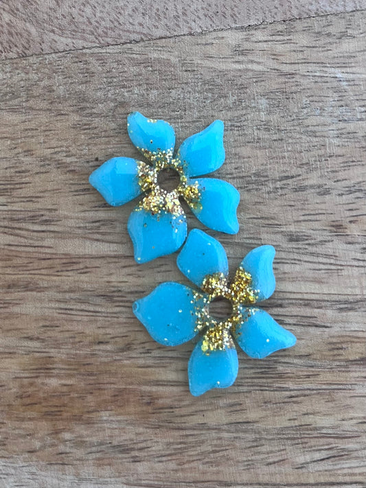 Pampilles " BALMA " turquoise et paillettes