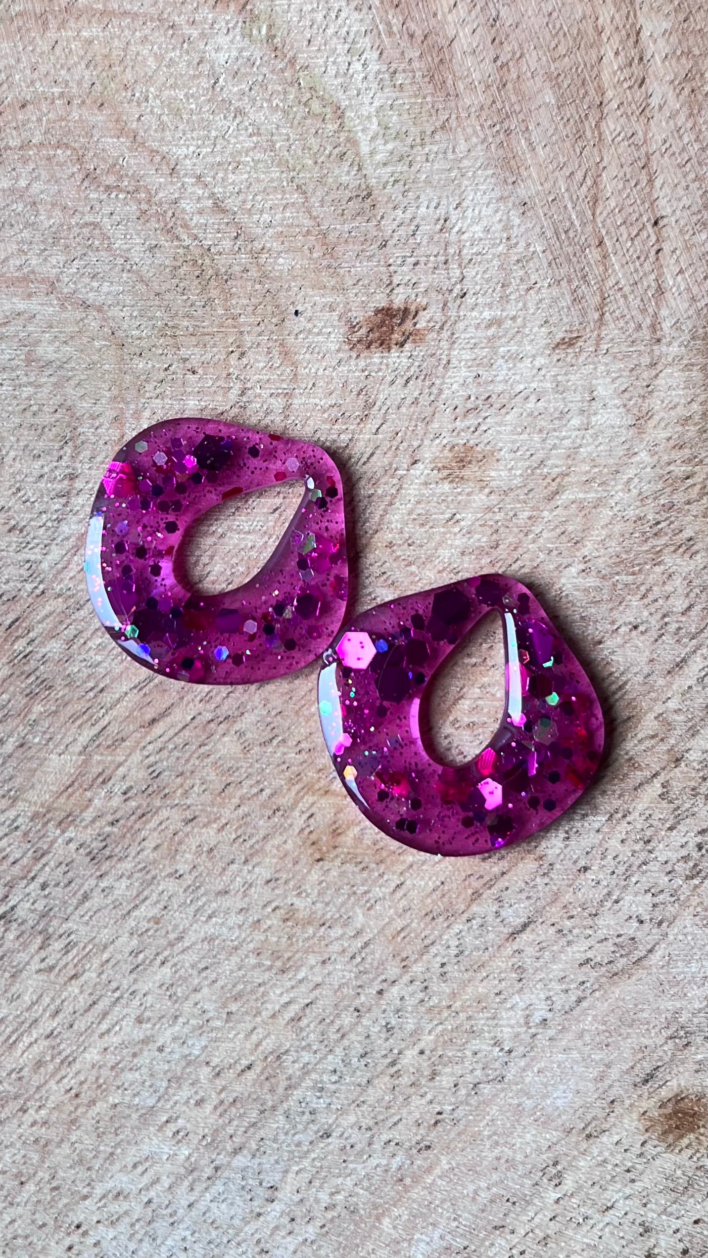 Pampilles " MAYA " rose paillettes