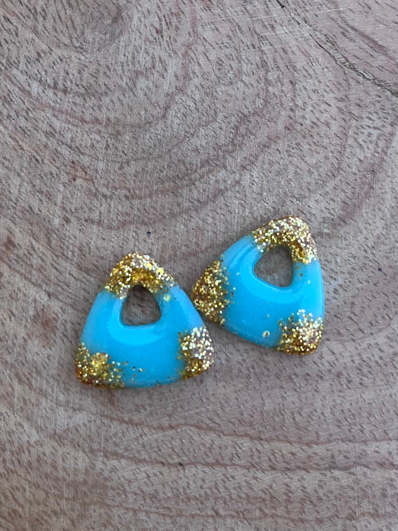 Pampilles "ILONA " turquoise et paillettes