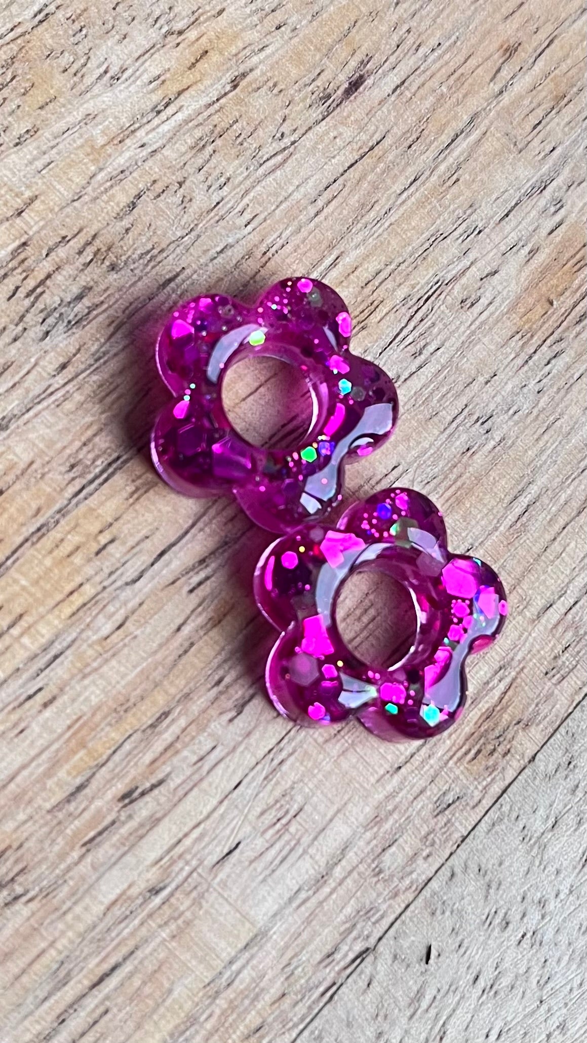 Pampilles " BALI " rose paillettes