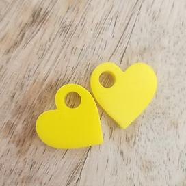Pampilles " COEUR " jaune peps