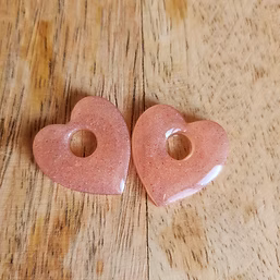 Pampilles " COEUR " rose/corail nacré