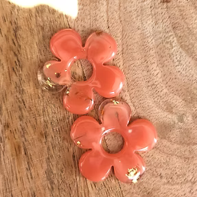 Pampilles " ROSA " corail et or