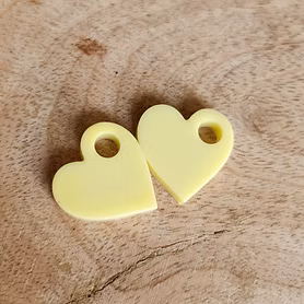 Pampilles " COEUR " jaune pastel