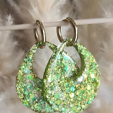 Pampilles " ETHNA " vert paillettes